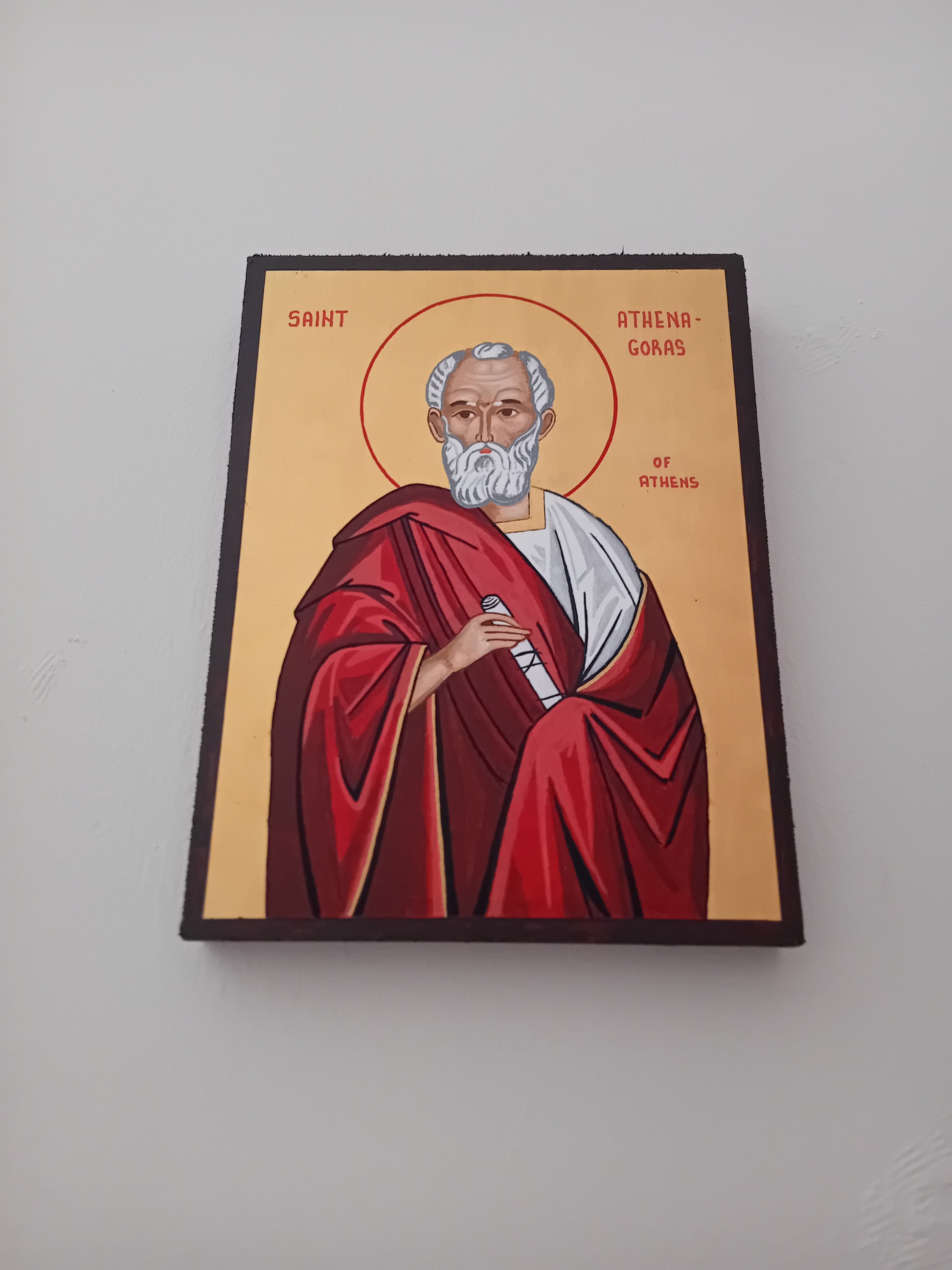 Handpainted orthodox religious icon Saint Athenagoras of Athens - Handmadeiconsgreece