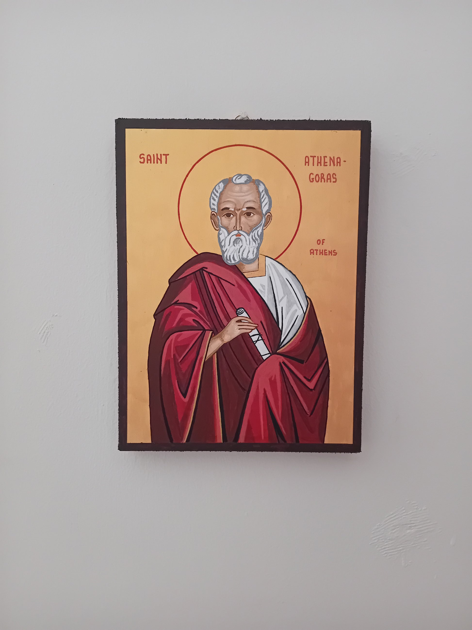 Handpainted orthodox religious icon Saint Athenagoras of Athens - Handmadeiconsgreece