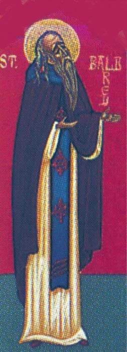 Handpainted catholic religious icon Saint Baldred the Hieromonk of Lindisfarne - Handmadeiconsgreece
