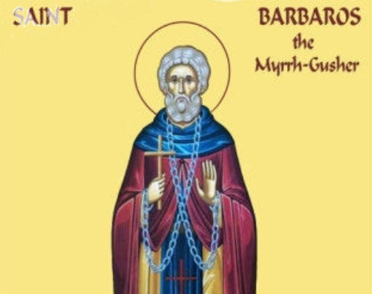 Handpainted orthodox religious icon Saint Barbarus the Myrrh-Gusher - Handmadeiconsgreece