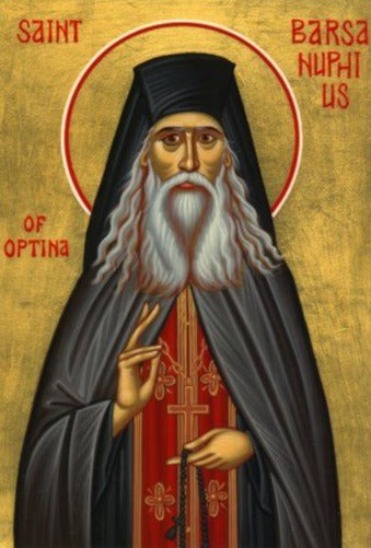 Handpainted orthodox religious icon Saint Barsanuphius - Handmadeiconsgreece