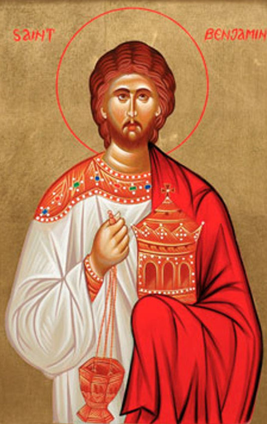 Handpainted orthodox religious icon Saint Benjamin the Deacon of Persia - Handmadeiconsgreece