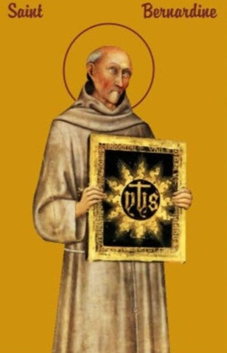 Handpainted catholic religious icon Saint Bernardino of Siena - Handmadeiconsgreece