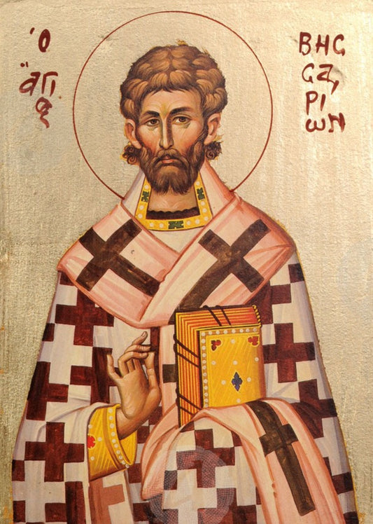 Handpainted orthodox religious icon Saint Bessarion the Archbishop of Larissa - Handmadeicongreece