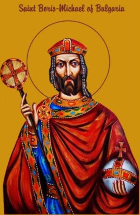 Handpainted orthodox religious icon Saint Boris the Equal of the Apostles and Prince of Bulgaria - Handmadeiconsgreece