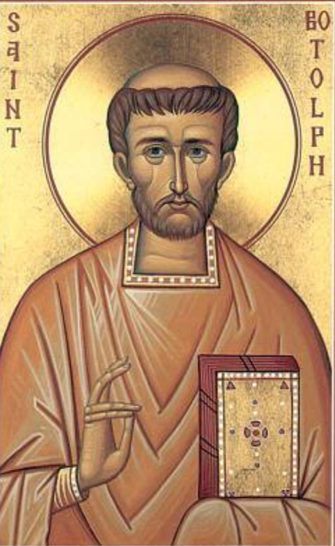 Handpainted catholic religious icon Saint Botolph, Abbot of the Monastery Ikanhoe - Handmadeiconsgreece