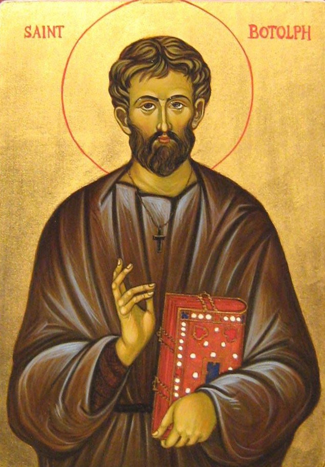 Handpainted catholic religious icon Saint Botolph the Abbot of the Monastery of Ikanhoe - Handmadeiconsgreece