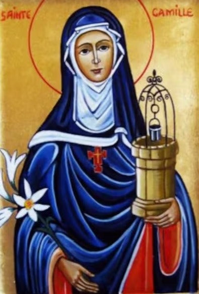 Handpainted catholic religious icon Saint Camilla - Handmadeiconsgreece