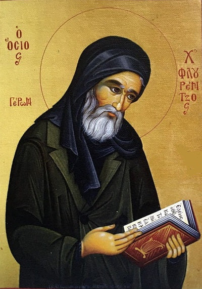 Handpainted orthodox religious icon Saint Chatziflourentzos - Handmadeiconsgreece