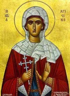 Handpainted orthodox religious icon Saint Christina the Great Martyr of Tyre - Handmadeiconsgreece