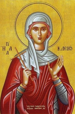 Handpainted orthodox religious icon Saint Clio the Virgin Martyr - Handmadeiconsgreece