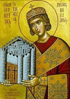 Handpainted orthodox religious icon Saint Constantine the Great - Handmadeiconsgreece