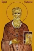 Handpainted catholic religious icon Saint Cuthbert of Lindisfarne - Handmadeiconsgreece