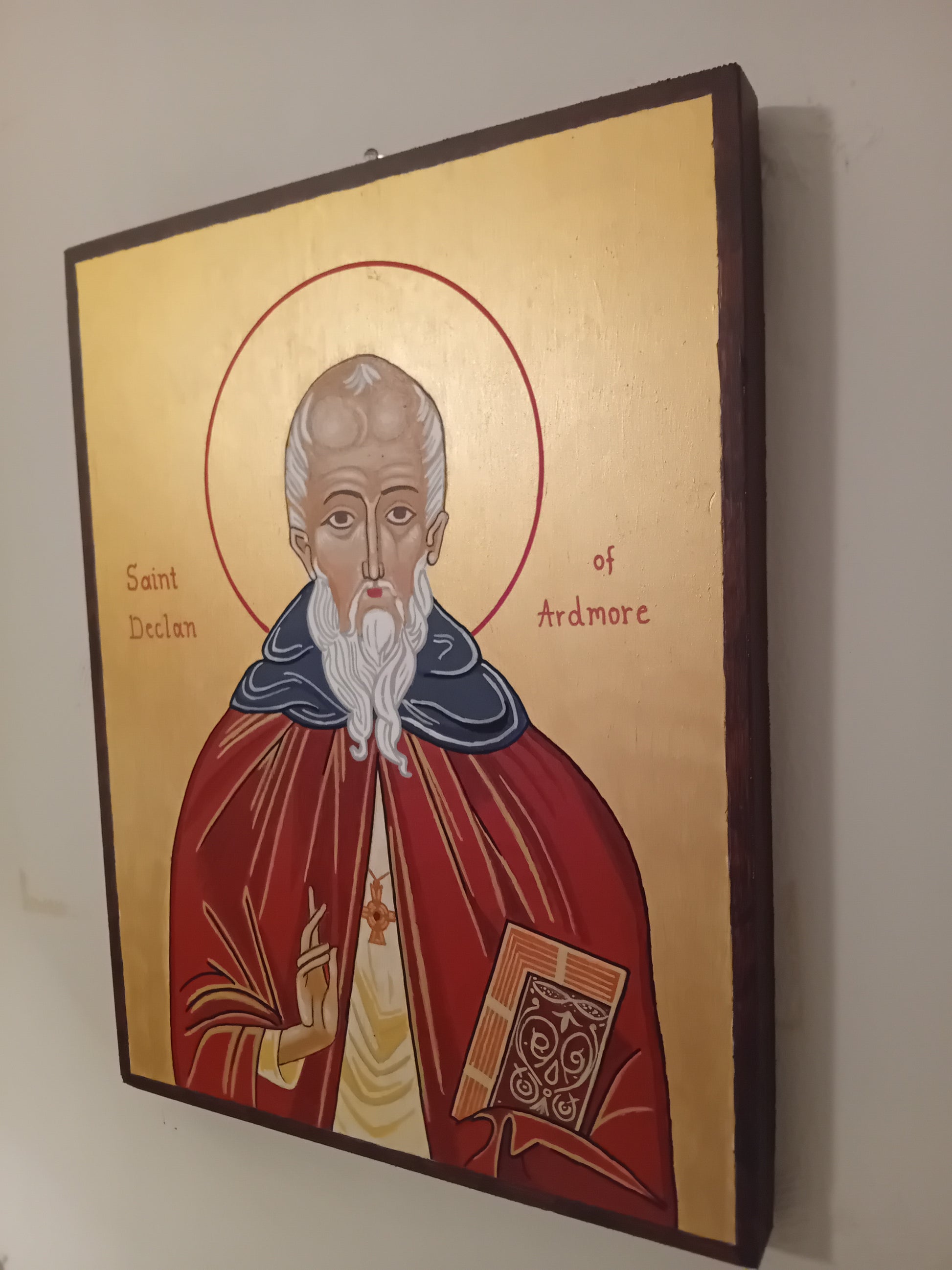 Handpainted catholic religious icon Saint Declan of Ardmore - HandmadeIconsGreece