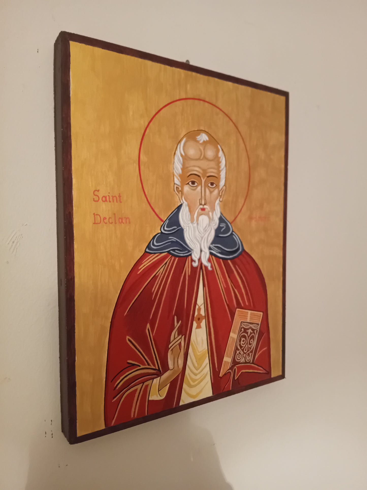 Handpainted catholic religious icon Saint Declan of Ardmore - HandmadeIconsGreece