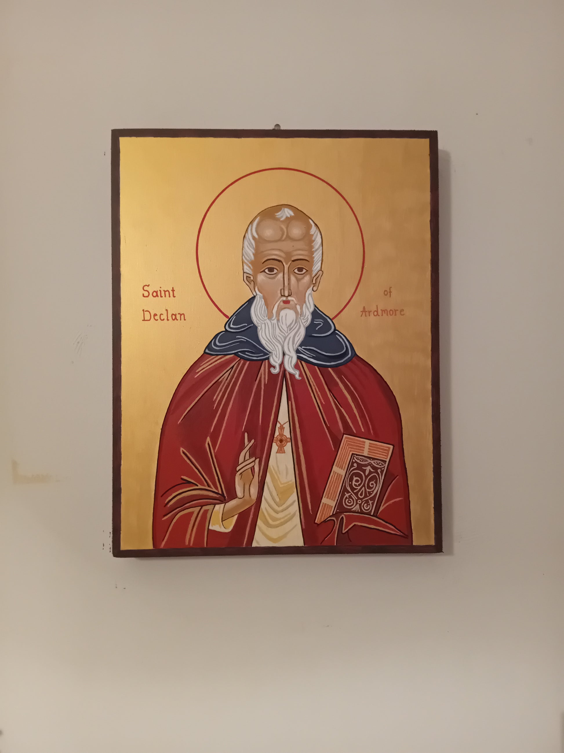 Handpainted catholic religious icon Saint Declan of Ardmore - HandmadeIconsGreece