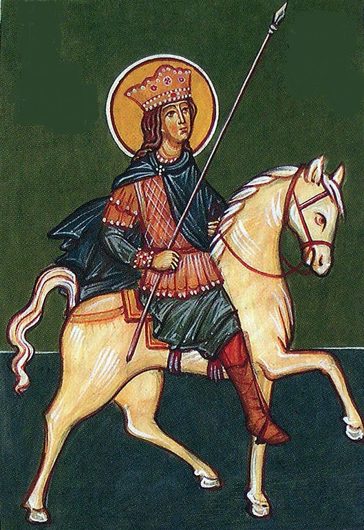 Handpainted orthodox religious icon Saint Dinar the Queen of Hereti - Handmadeiconsgreece 