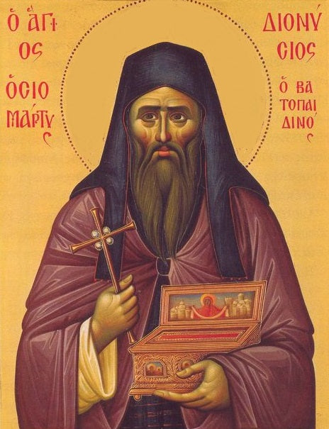 Handpainted orthodox religious icon Saint Dionysius of Vatopedi Monastery - Handmadeiconsgreece