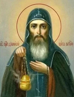Handpainted russian orthodox religious icon Saint Dionysius the Recluse of Kiev Cave - Handmadeiconsgreece