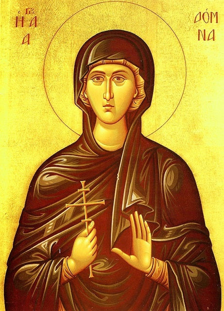 Handpainted orthodox religious icon Saint Domna the Martyr - Handmadeiconsgreece