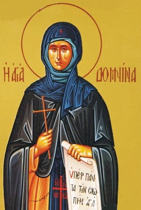 Handpainted orthodox religious icon Saint Domnina of Anazarbus - Handmadeiconsgreece