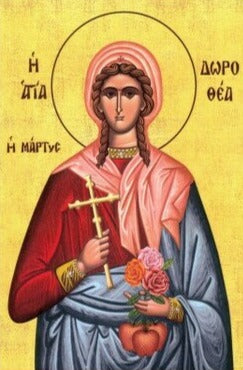 Handpainted orthodox religious icon Saint Dorothy the Martyr - Handmadeiconsgreece