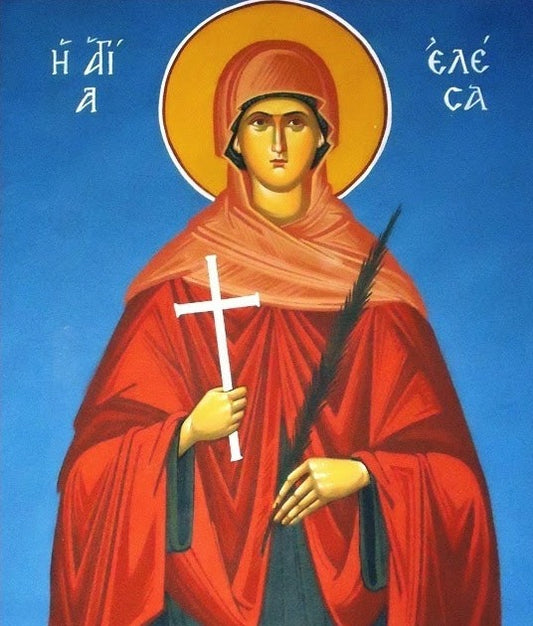 Handpainted orthodox religious icon Saint Elesa of Kythera - Handmadeiconsgreece