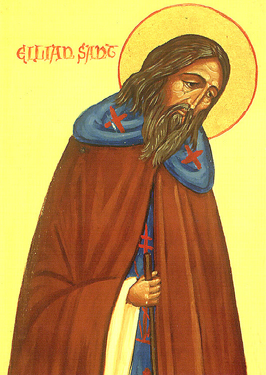 Handpainted catholic religious icon Saint Elian of Wales - Handmadeiconsgreece