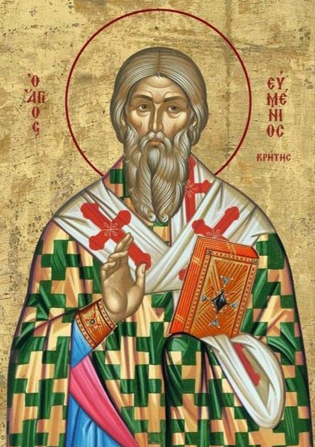 Handpainted orthodox religious icon Saint Eumenios the Bishop of Gortyna - Handmadeiconsgreece