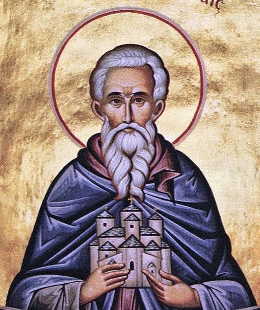 Handpainted orthodox religious icon Saint Euthymius the New Martyr of Peristeri - Handmadeiconsgreece