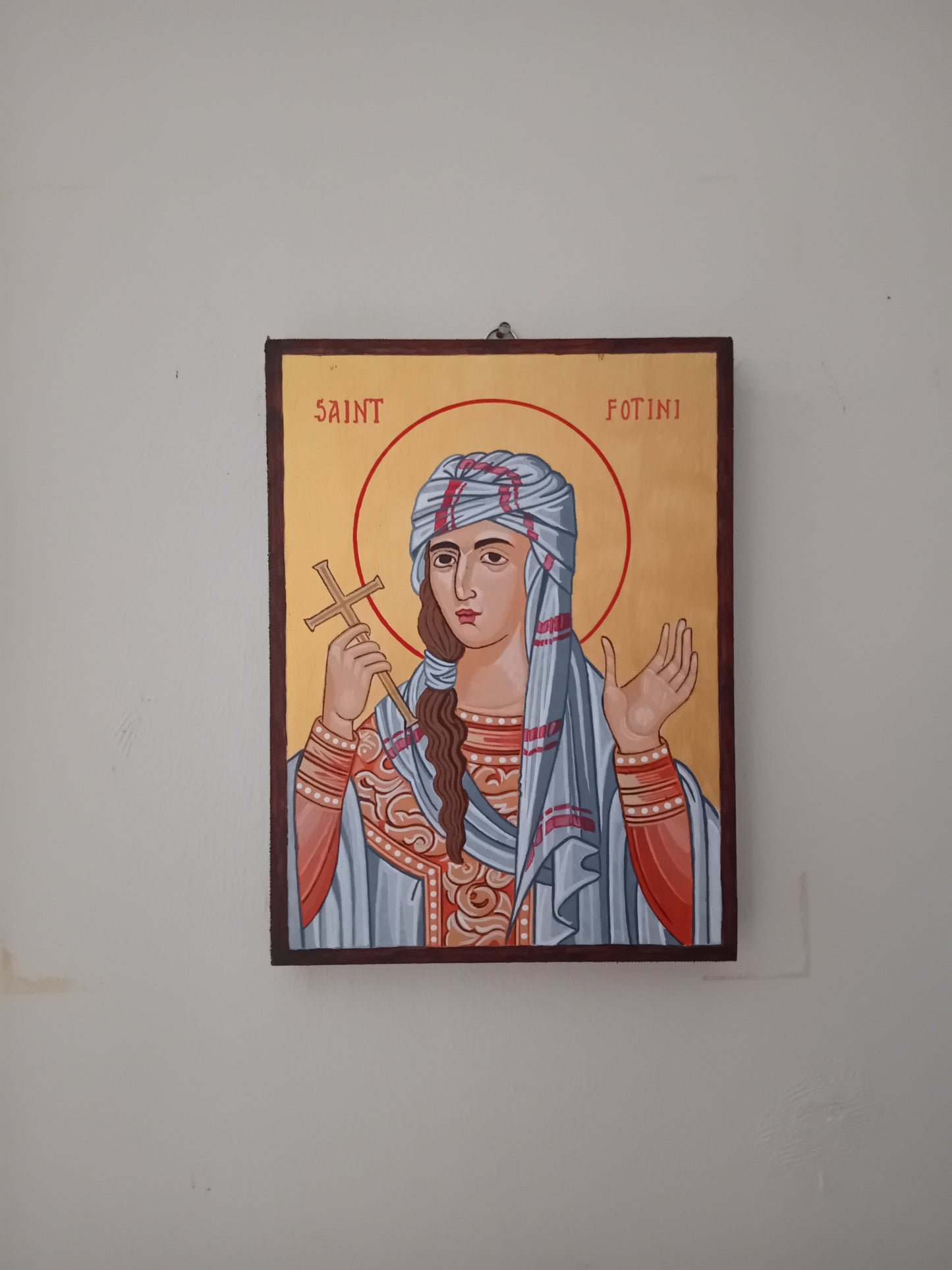 Handpainted orthodox religious icon Saint Fotini the Samaritan Woman - HandmadeIconsGreece