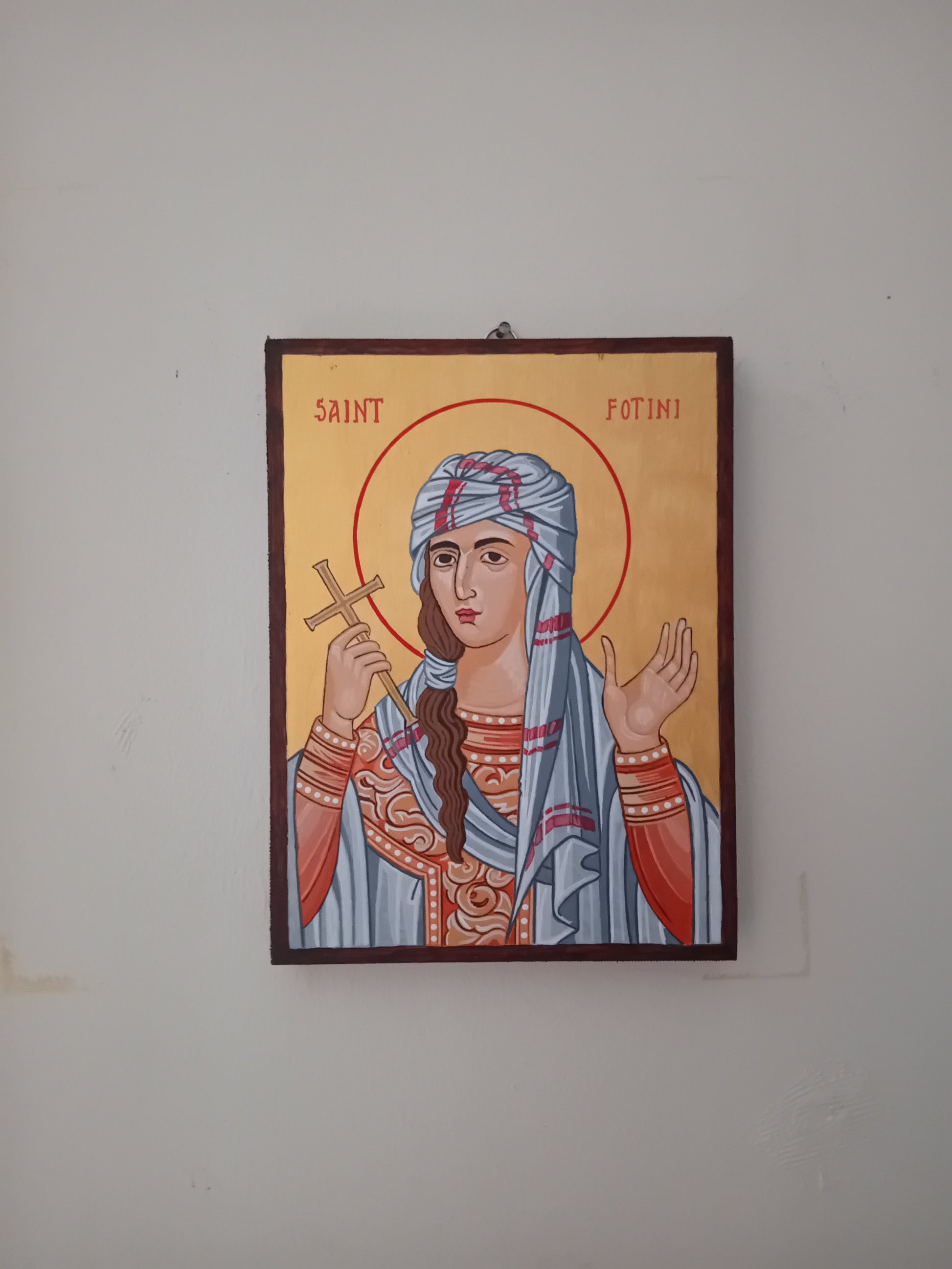 Handpainted orthodox religious icon Saint Fotini the Samaritan Woman - HandmadeIconsGreece