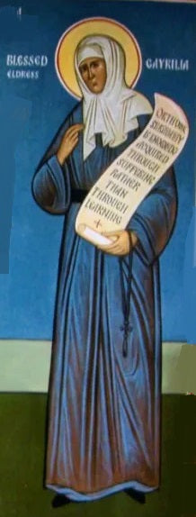 Handpainted orthodox religious icon Saint Gabrielia Papagiannis - Handmadeiconsgreece