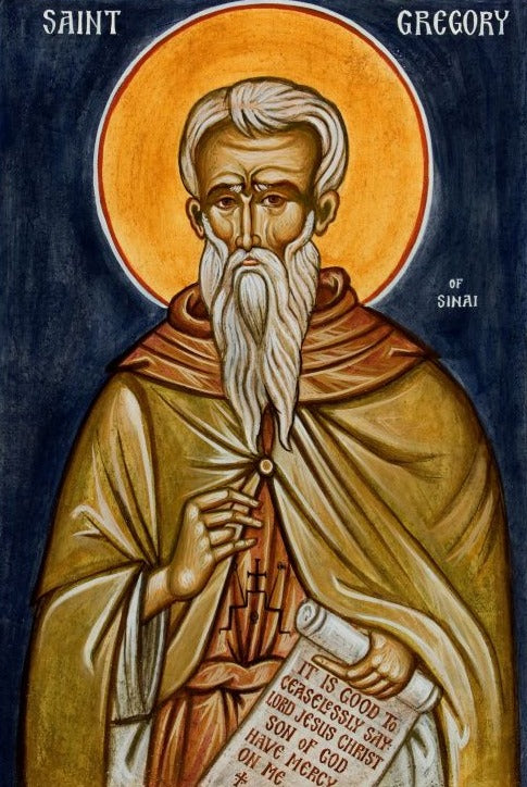 Handpainted orthodox religious icon Saint Gregory of Sinai - Handmadeiconsgreece