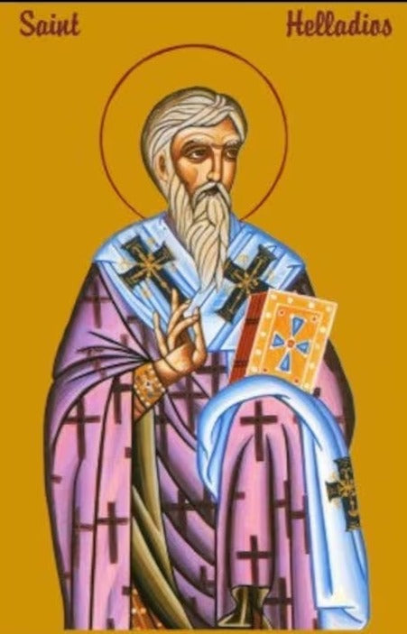Handpainted orthodox religious icon Saint Helladius the Hieromartyr - Handmadeiconsgreece