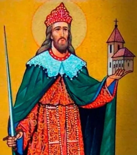 Handpainted catholic religious icon Saint Henry II King of Burgundy - Handmadeiconsgreece
