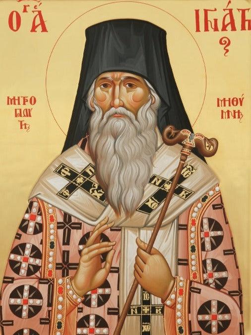 Handpainted orthodox religious icon Saint Ignatius the Archbishop of Methymna - Handmadeiconsgreece