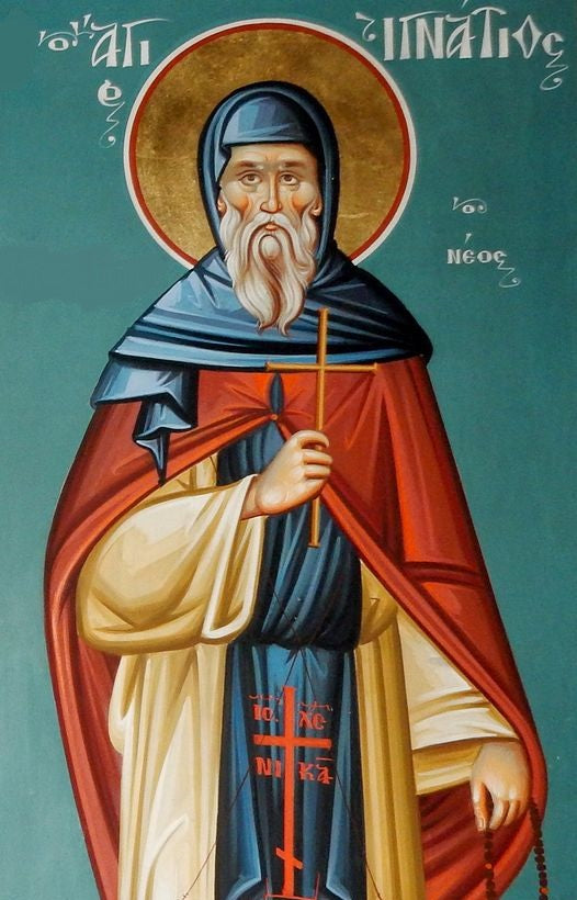 Handpainted orthodox religious icon Saint Ignatius the New Martyr - Handmadeiconsgreece