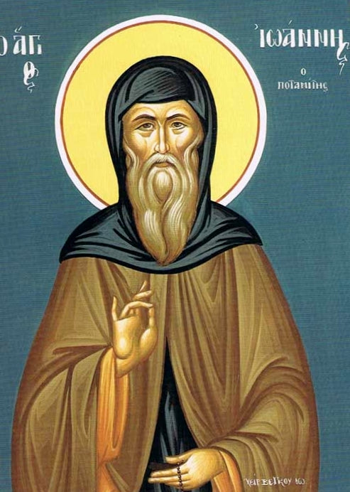Handpainted orthodox religious icon Saint Ioannis the Cave-Dweller - Handmadeiconsgreece