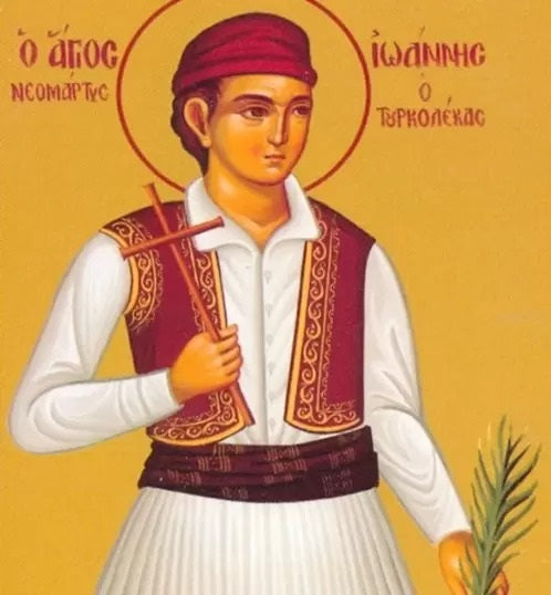 Handpainted orthodox religious icon Saint John Tourkolekas the New Martyr - Handmadeiconsgreece