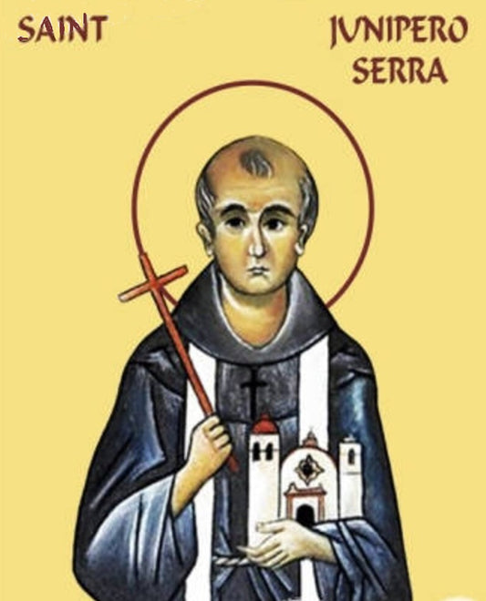 Handpainted catholic religious icon Saint Junipero Serra - Handmadeiconsgreece