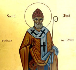 Handpainted orthodox religious icon Saint Justus the Bishop of Lyon - Handmadeiconsgreece