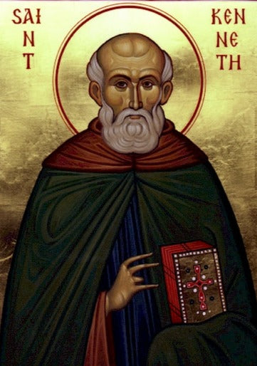 Handpainted catholic religious icon Saint Kenneth of Wales - Handmadeiconsgreece