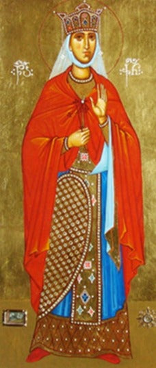 Handpainted orthodox religious icon Saint Ketevan the Martyr Queen of Georgia - Handmadeiconsgreece