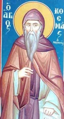 Handpainted orthodox religious icon Saint Kosmas the Hymnographer and Bishop of Maiuma - Handmadeiconsgreece
