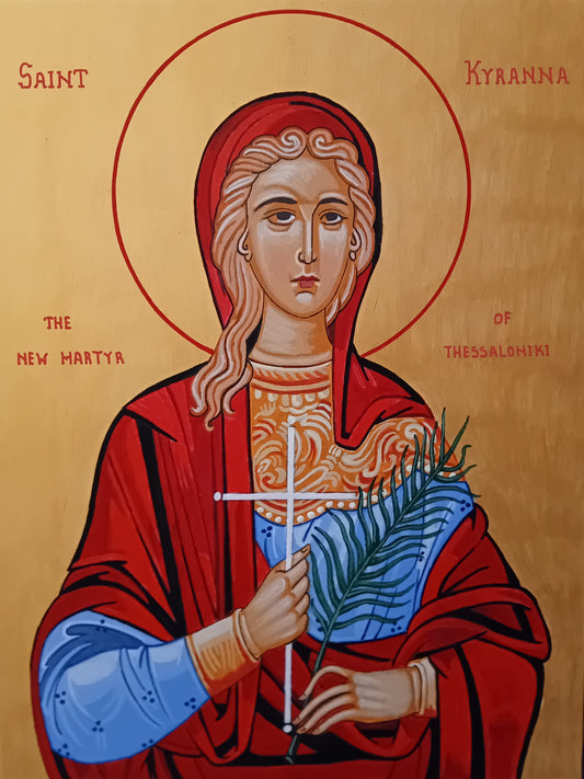 Handpainted orthodox religious icon Saint Kyranna the New Martyr of Thessaloniki - Handmadeiconsgreece