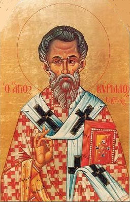 Handpainted orthodox religious icon Saint Kyrillos Bishop of Gortyna Crete - Handmadeiconsgreece