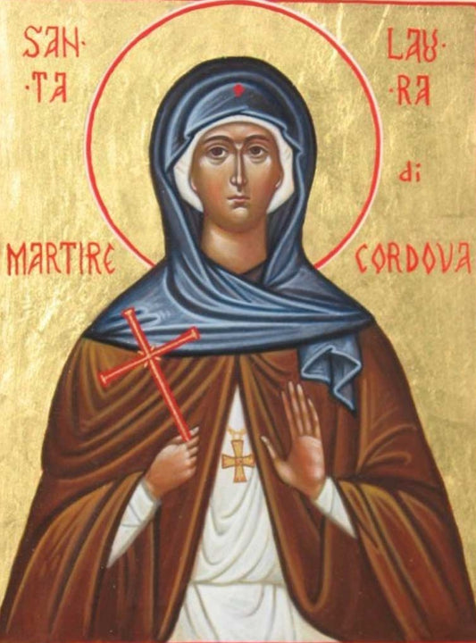 Handpainted orthodox religious icon Saint Laura of Cordoba - Handmadeiconsgreece