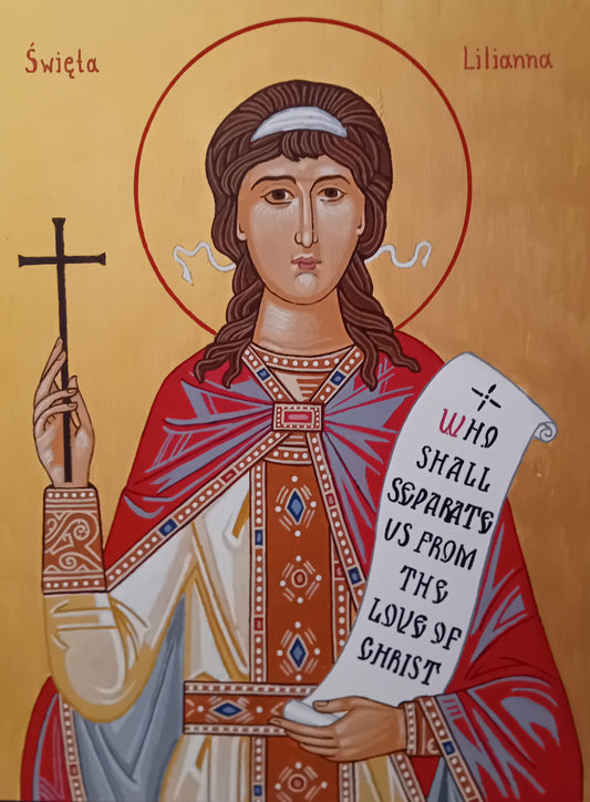 Handpainted catholic religious icon Saint Liliosa or Lilian- Handmadeiconsgreece