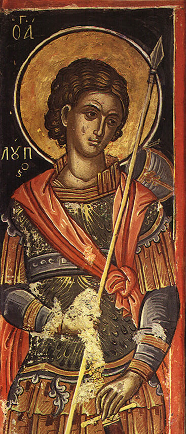 Handpainted orthodox religious icon Saint Lupus the Martyr - Handmadeiconsgreece